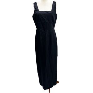 Elegant Black Sleeveless Dress 100% Silk Adrianna Papell Evening Gown